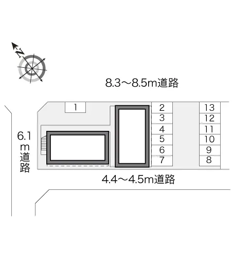 ★手数料０円★八潮市二丁目 月極駐車場